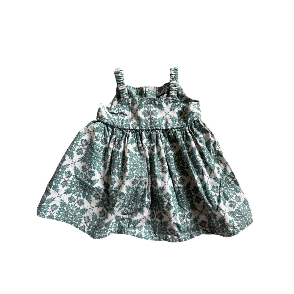 Reyn Spooner Baby Girl Holly Damask Cotton Dress Green White 6/12M Hawaii